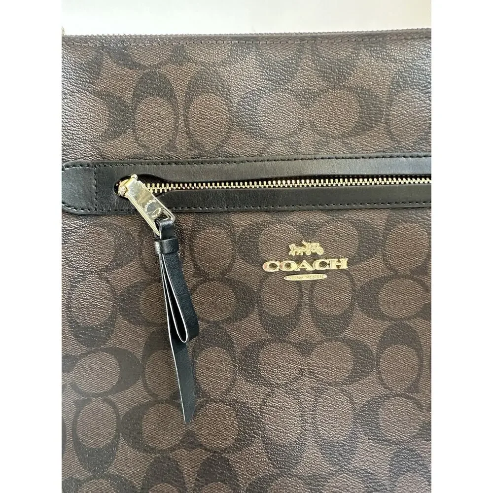 COACH Mae File Crossbody In Signature Canvas coach bag